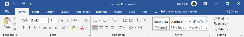 home tab in ms word assignment