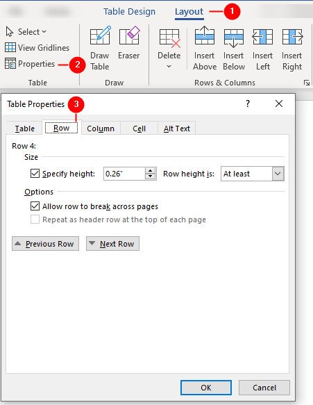 Resize Tables Rows Columns And Cells In Microsoft Word Fast Tutorials